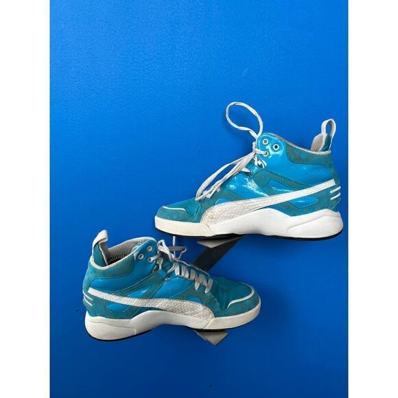 Puma Slip Stream Mid Leather Trainers 355648 01 Blue Us Size 8 - Picture 2 of 6